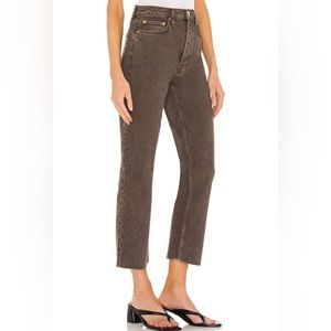Re/done 70’s ultra high rise stove pipe jean in washed chocolate size 27
